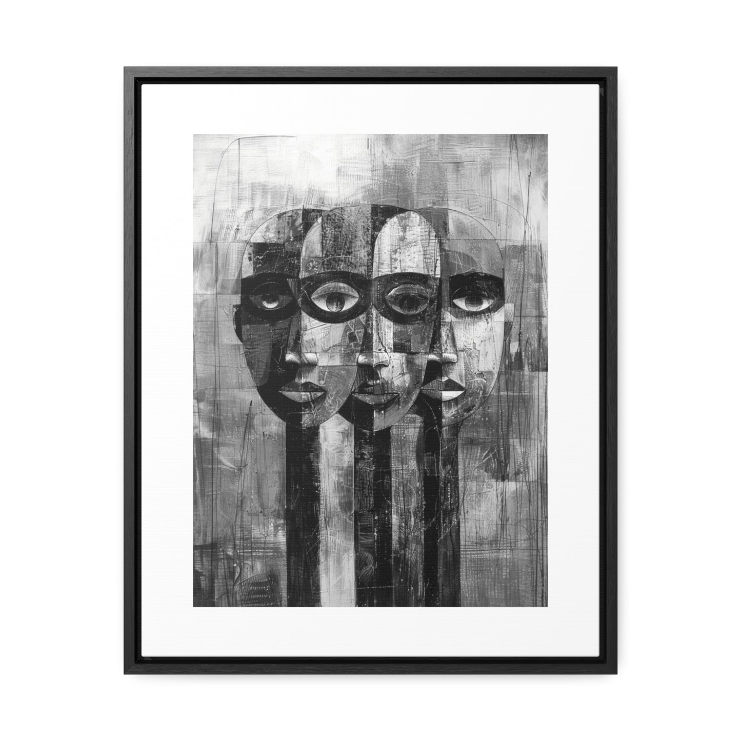 Beneath the Veil - Framed Canvas b&w Wall Art