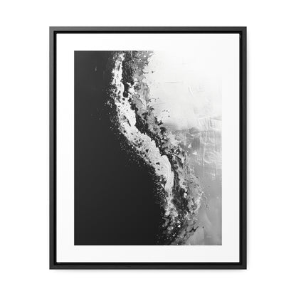 Yin Yang Shore - Framed Canvas b&w Wall Art