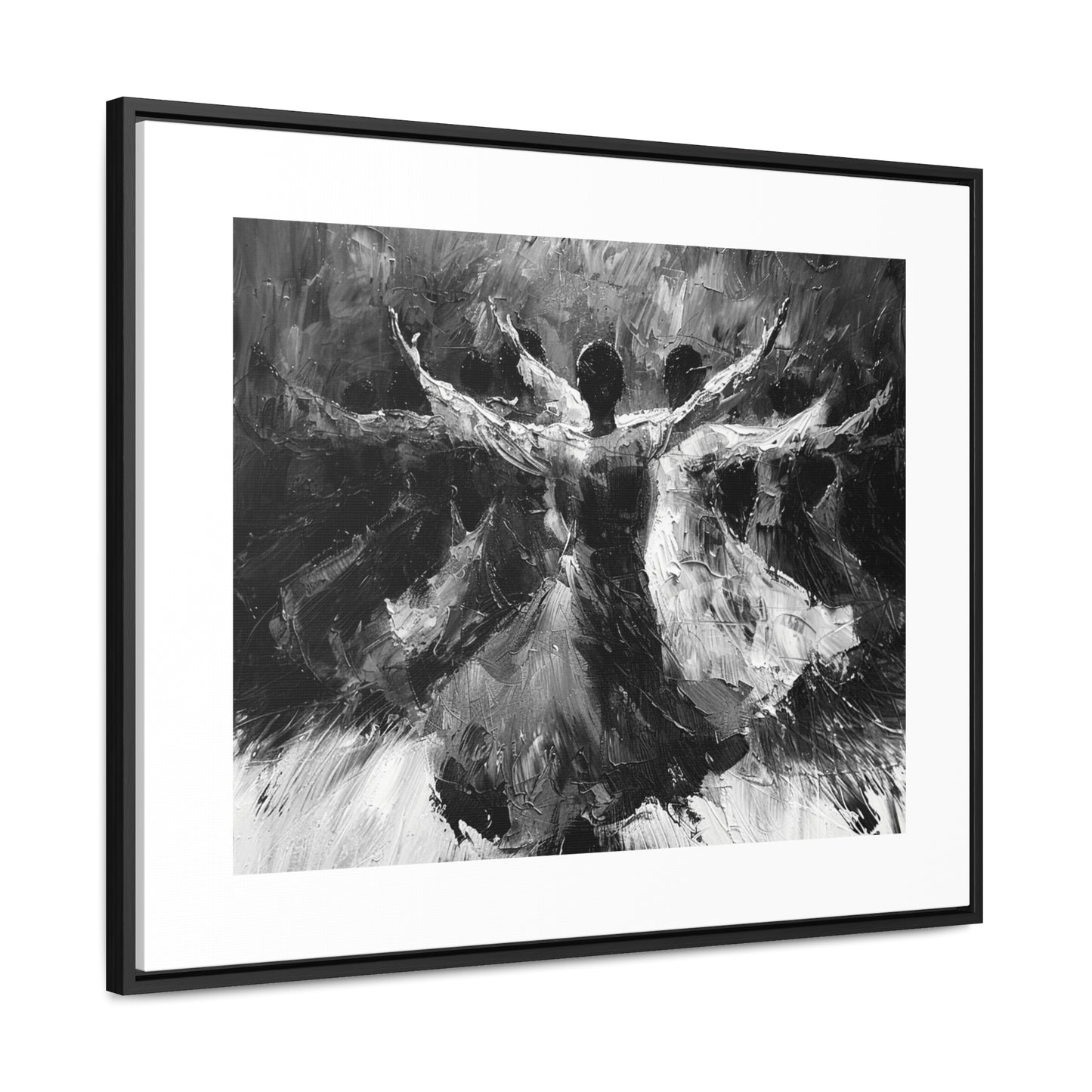 Hearts Wide and Lifted - Framed Canvas b&w Wall Art
