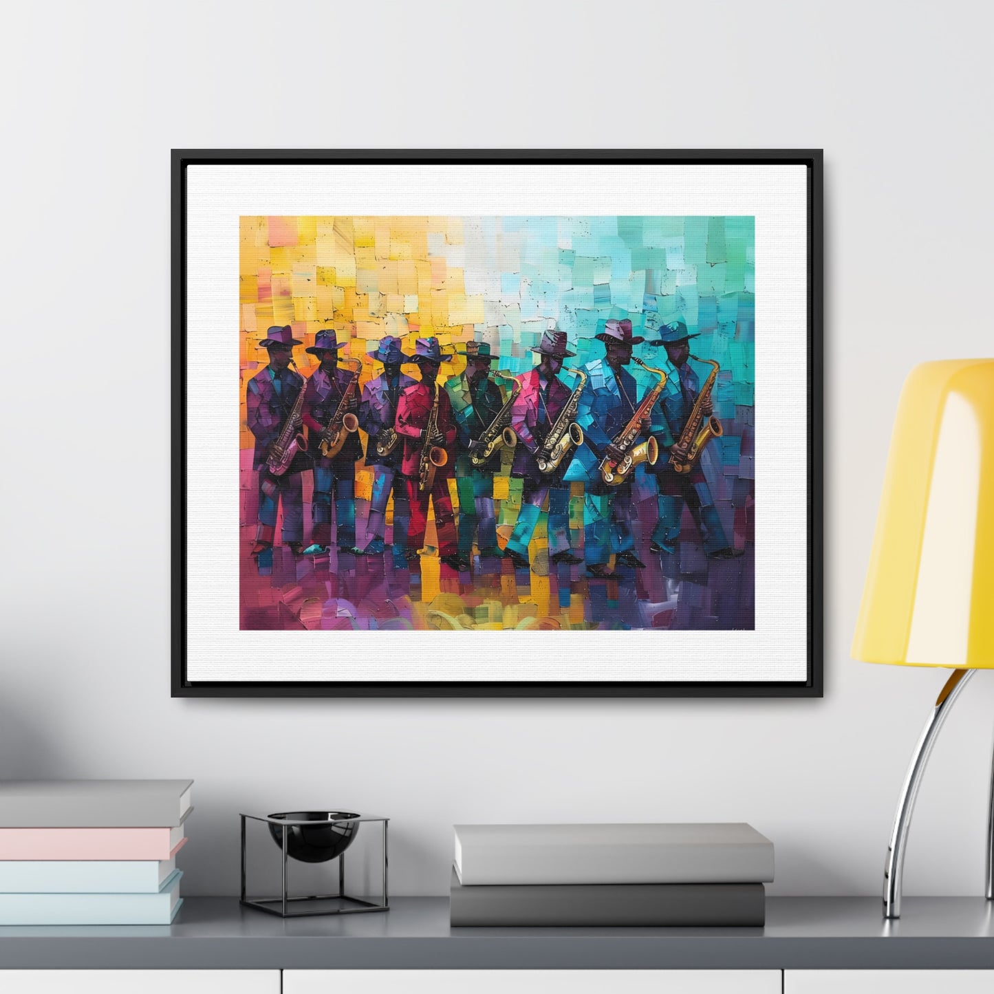 Sax Clan Harmony - Framed Canvas Wall Art
