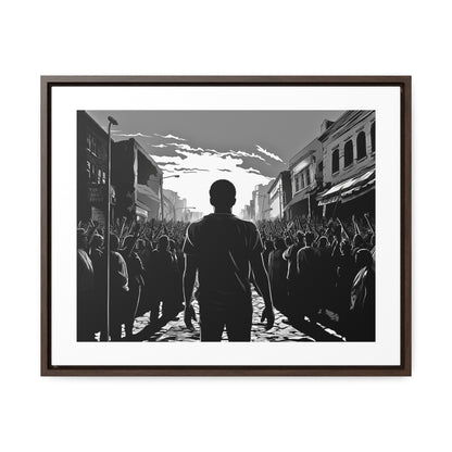 ሳይደፈርስ አይጠራም - Framed Canvas b&w Wall Art