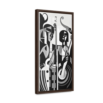 The Melodic Duo - Framed Canvas b&w Wall Art
