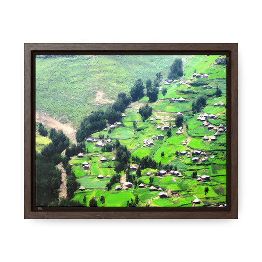 The Simien Mountain Village - Framed Canvas Photography