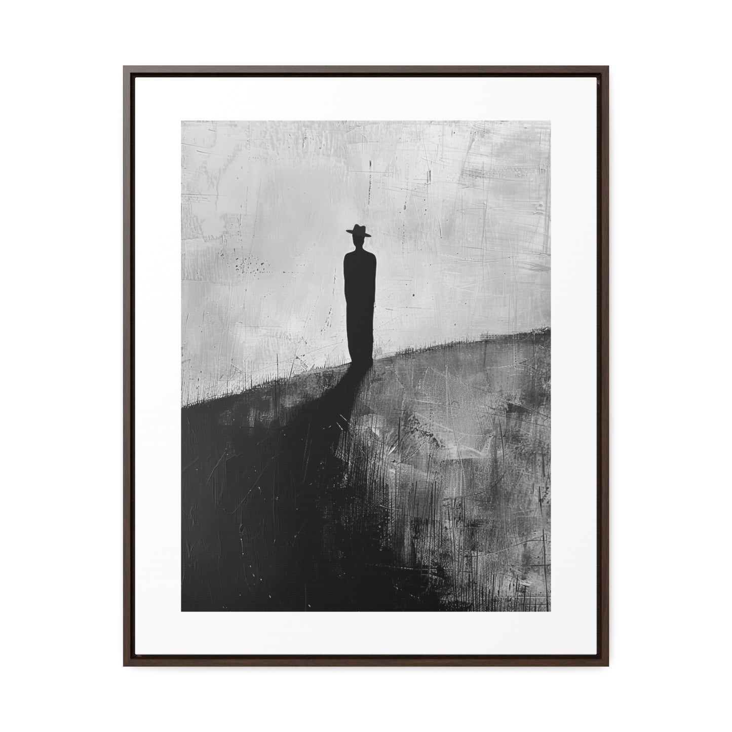 Alone, not Lonely - Framed Canvas Wall b&w Art