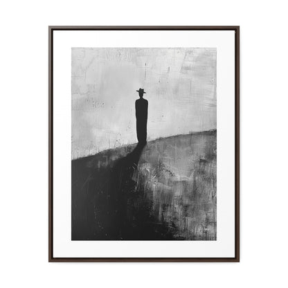 Alone, not Lonely - Framed Canvas Wall b&w Art
