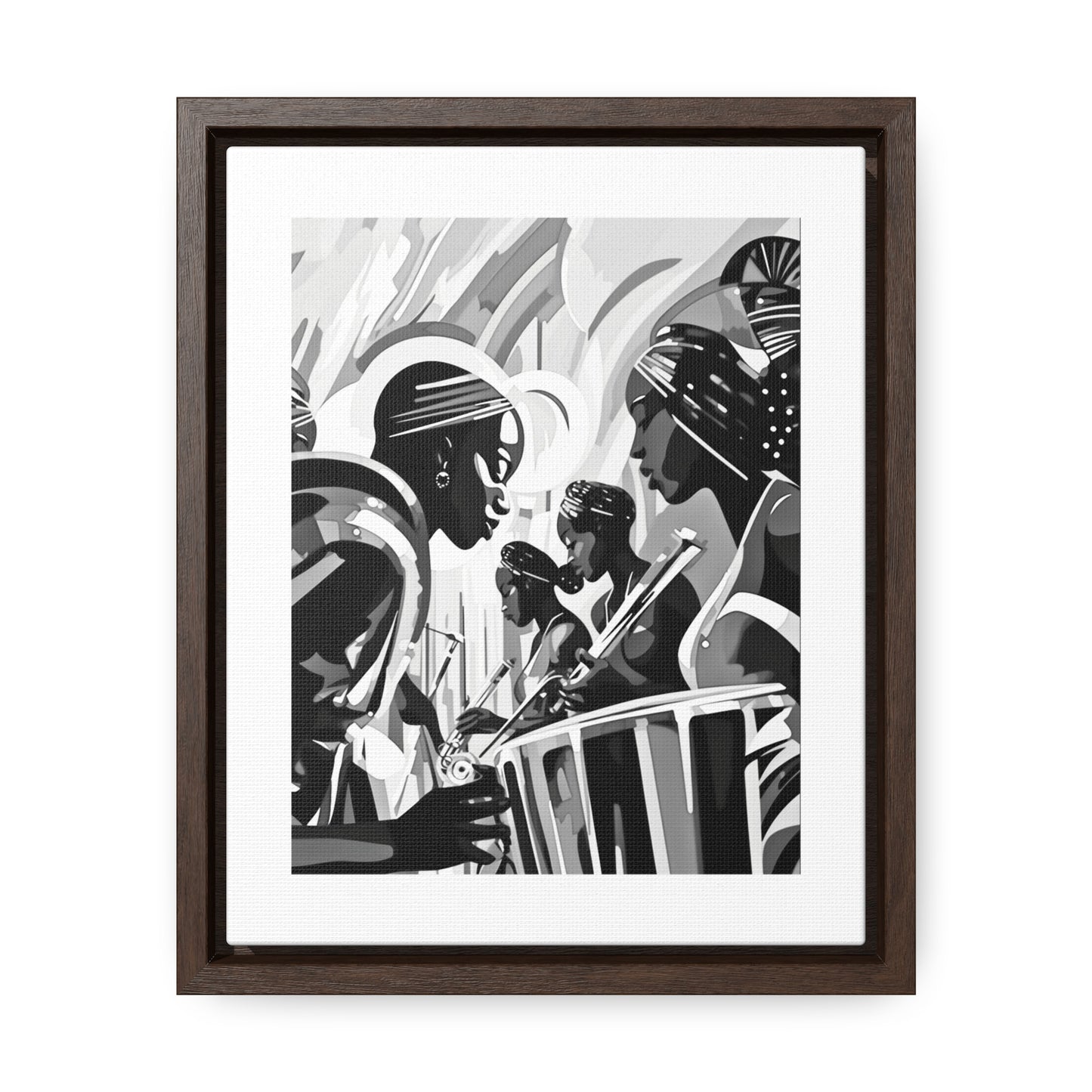 Street Pulse - Framed Canvas b&w Wall Art