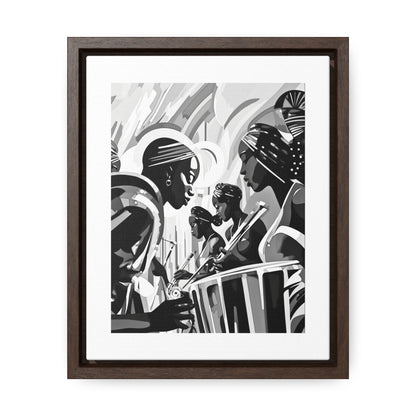 Street Pulse - Framed Canvas b&w Wall Art