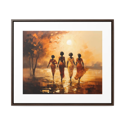 Sunlit Stroll - Framed Canvas Wall Art