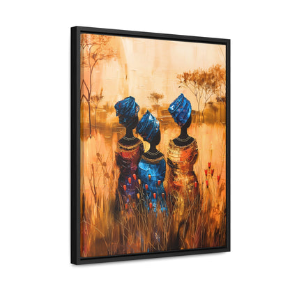 Sisters of the Savannah - Framed Canvas Wall Art