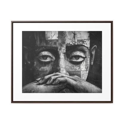 Silent Contemplation - Framed Canvas b&w Wall Art