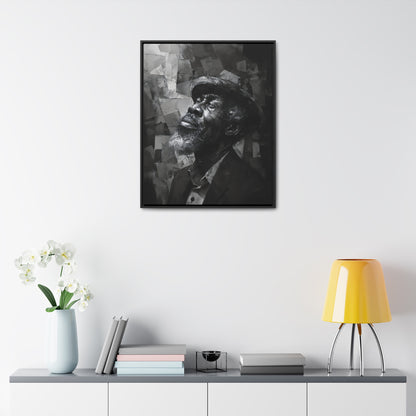 Gratitude's Whisper ተመስገን አምላኬ - Framed Canvas b&w Wall Art