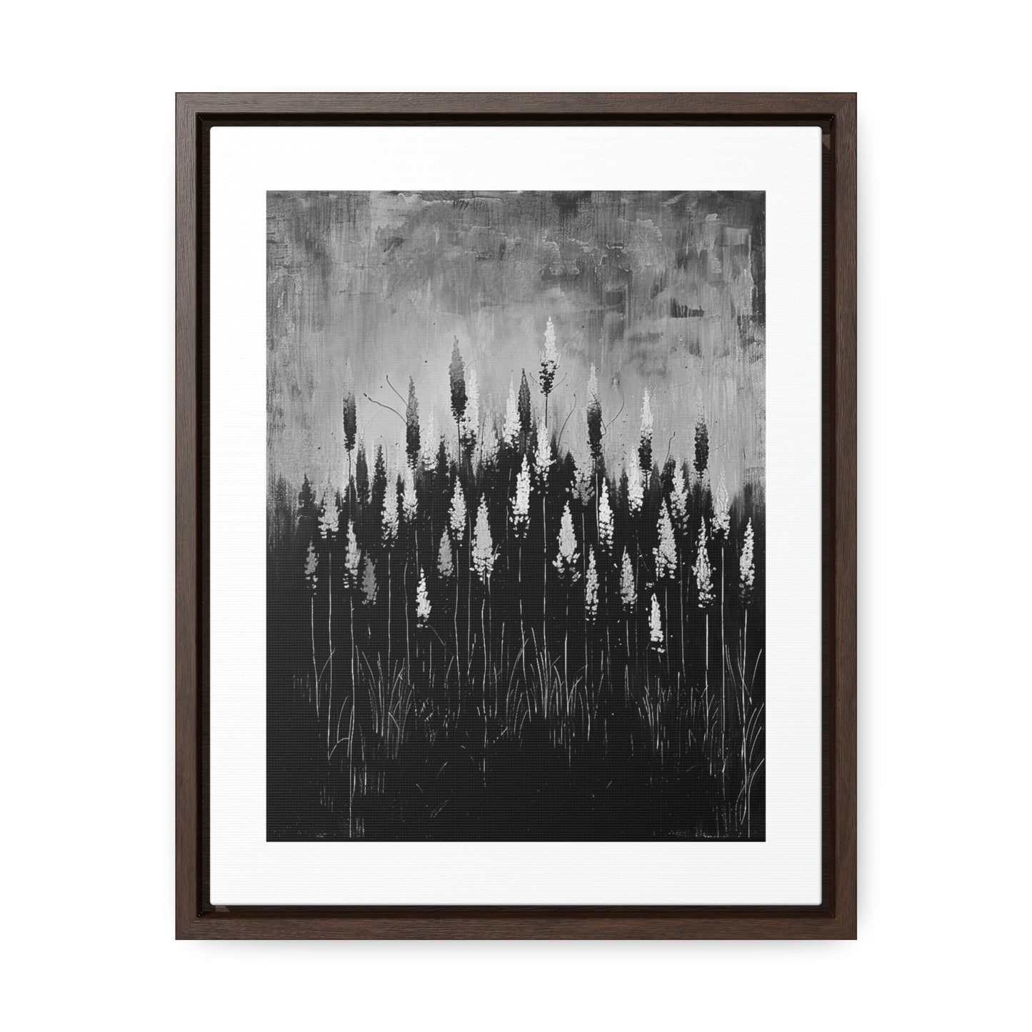 The Calm Before the Bloom - Framed Canvas b&w Wall Art