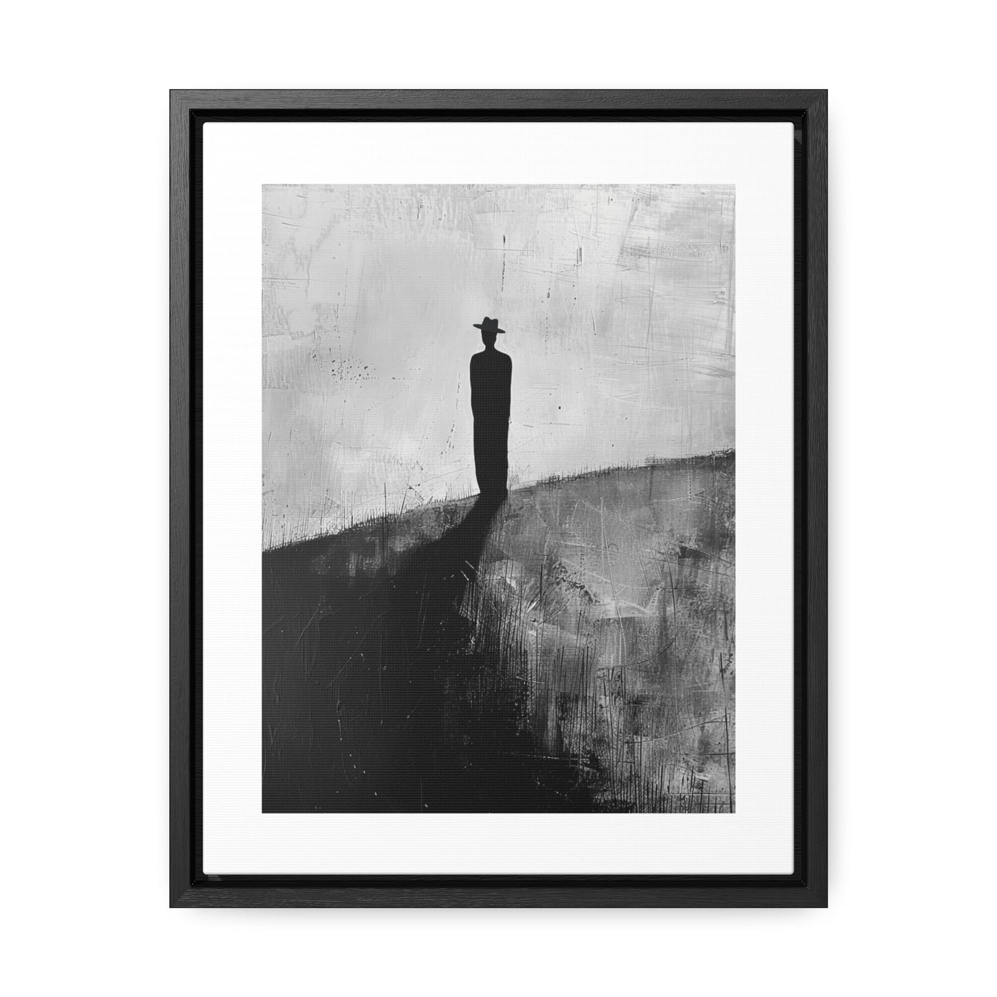 Alone, not Lonely - Framed Canvas Wall b&w Art