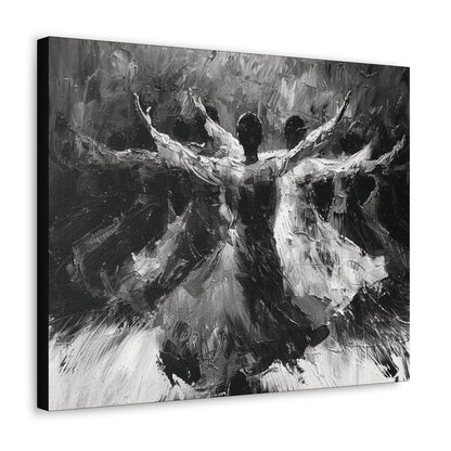 Hearts Wide and Lifted - Canvas b&w Wall Art