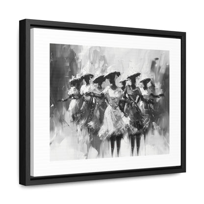 Rhythms of Joy - Framed Canvas b&w Wall Art