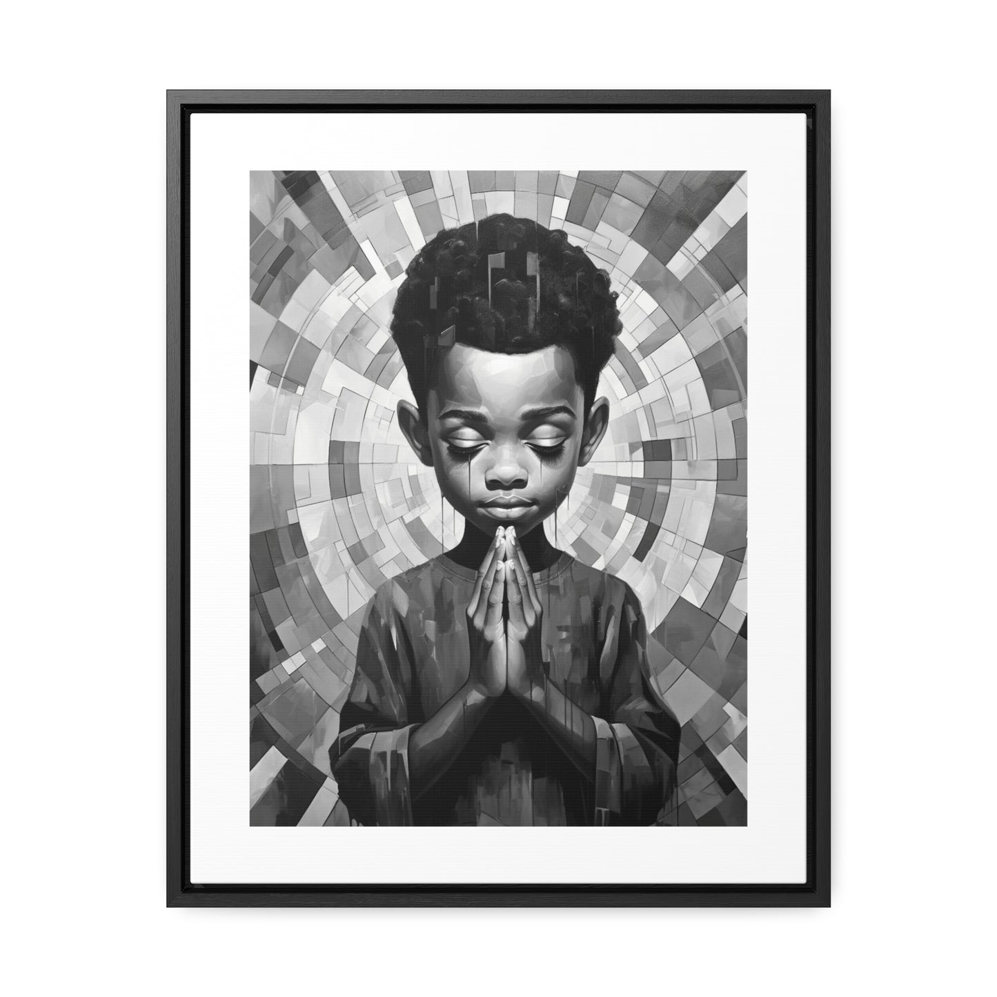 Radiance of Grace - Framed Canvas b&w Wall Art
