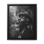 Gratitude's Whisper ተመስገን አምላኬ - Framed Canvas b&w Wall Art