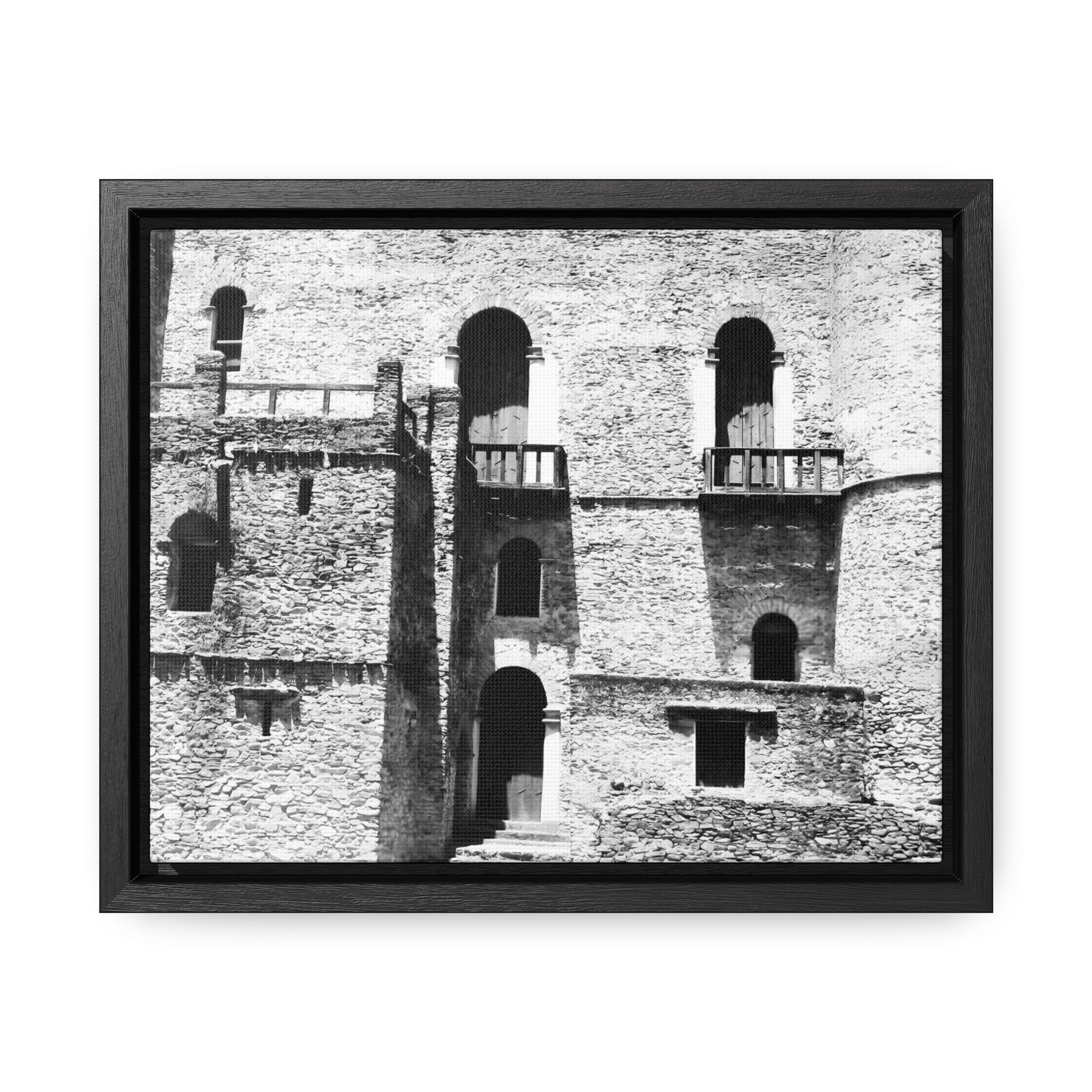 Whispers in Stone - Framed Canvas Photography b&w