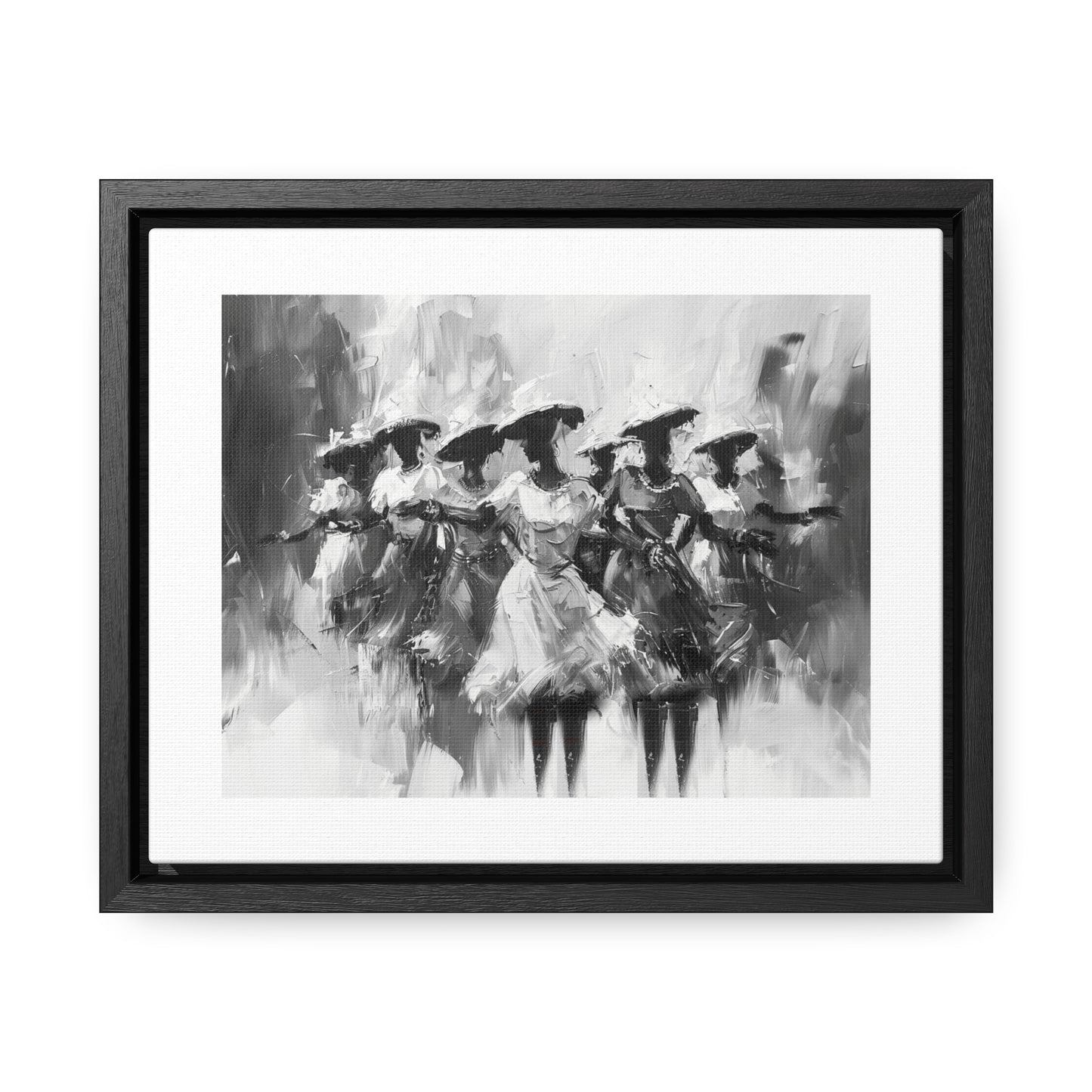 Rhythms of Joy - Framed Canvas b&w Wall Art