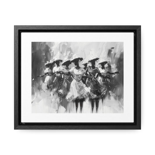 Rhythms of Joy - Framed Canvas b&w Wall Art