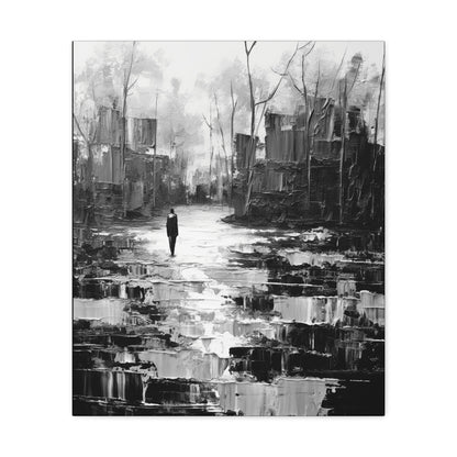 Solitude's Wisdom - Canvas b&w Wall Art