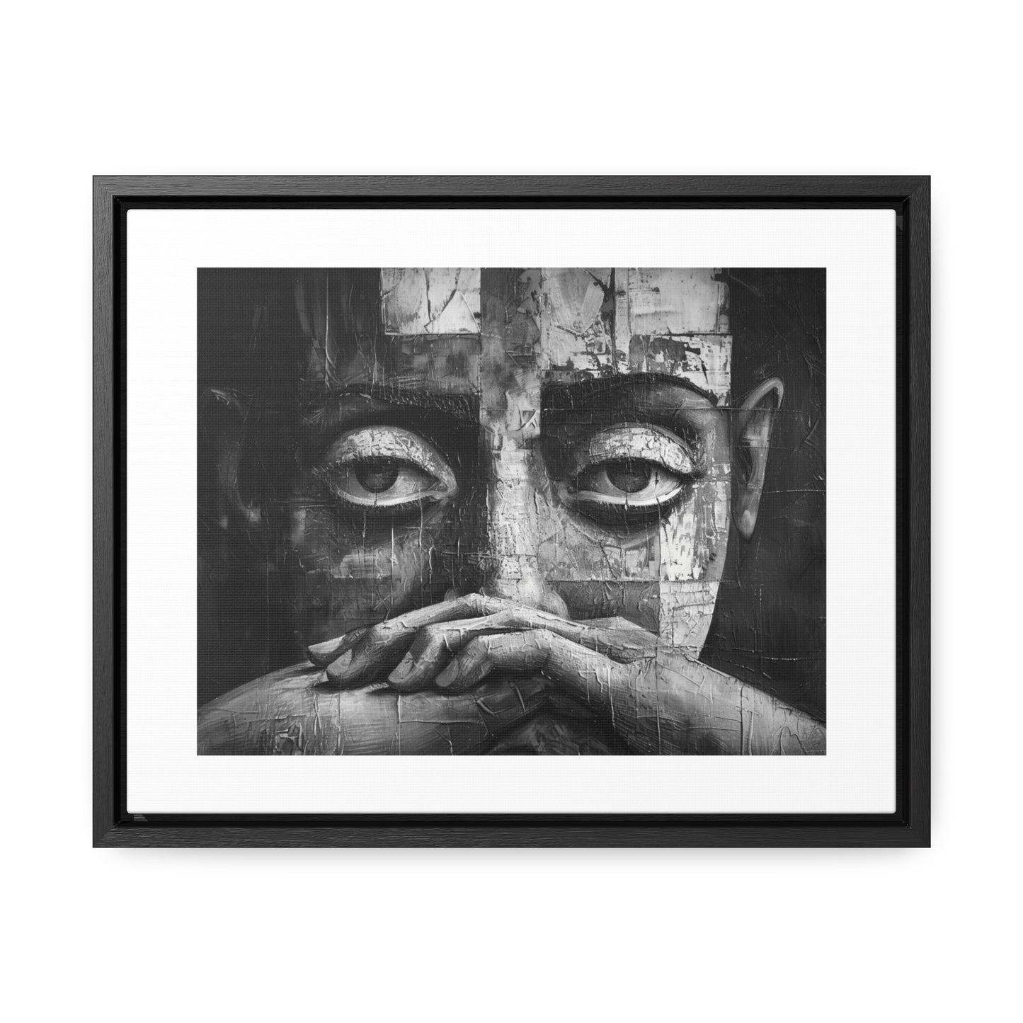 Silent Contemplation - Framed Canvas b&w Wall Art