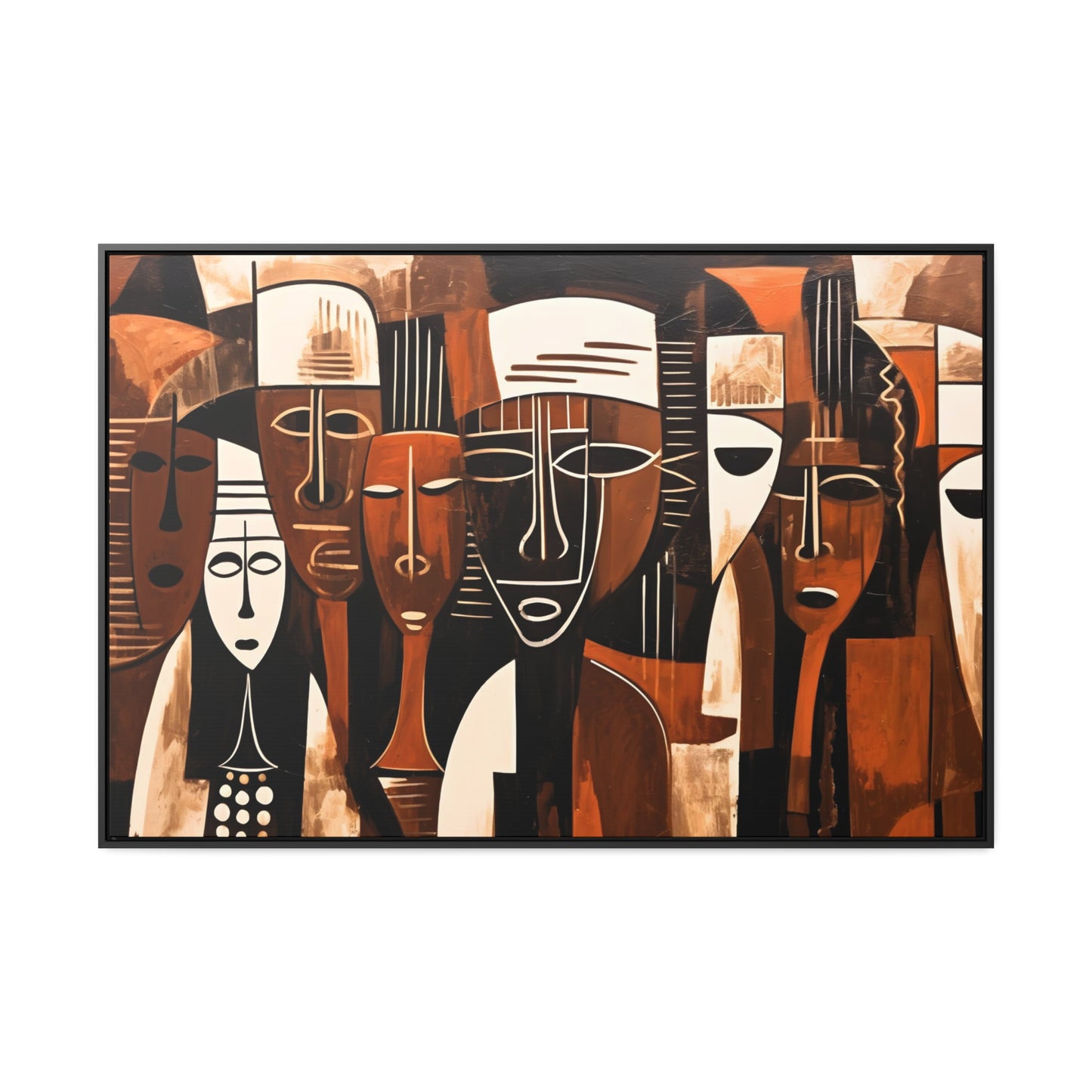 Ancestral Legacy on Ethnic Guise - Framed Canvas Wall Art