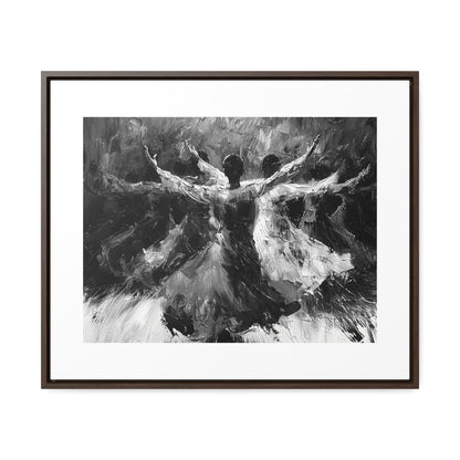 Hearts Wide and Lifted - Framed Canvas b&w Wall Art