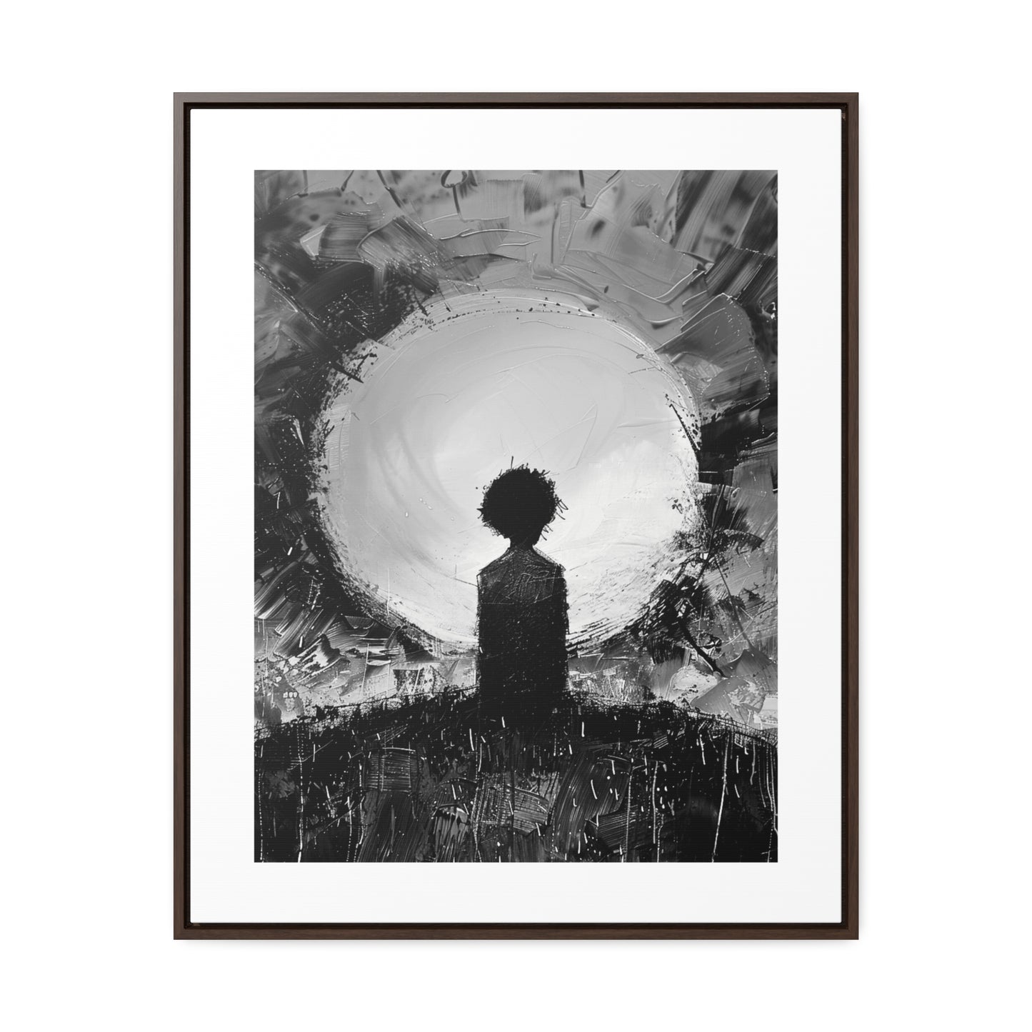 A Dawn of Promise - Framed Canvas b&w Wall Art