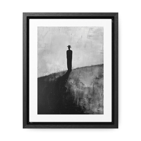 Alone, not Lonely - Framed Canvas Wall b&w Art