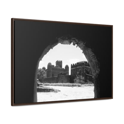 Through the Lion's Jaws - Framed Canvas Photography b&w