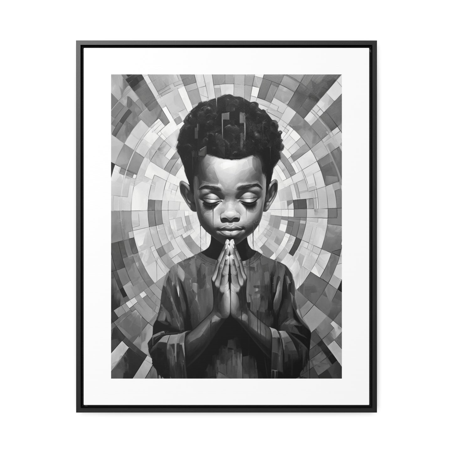 Radiance of Grace - Framed Canvas b&w Wall Art