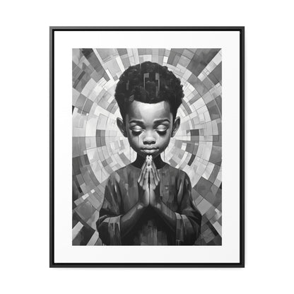 Radiance of Grace - Framed Canvas b&w Wall Art