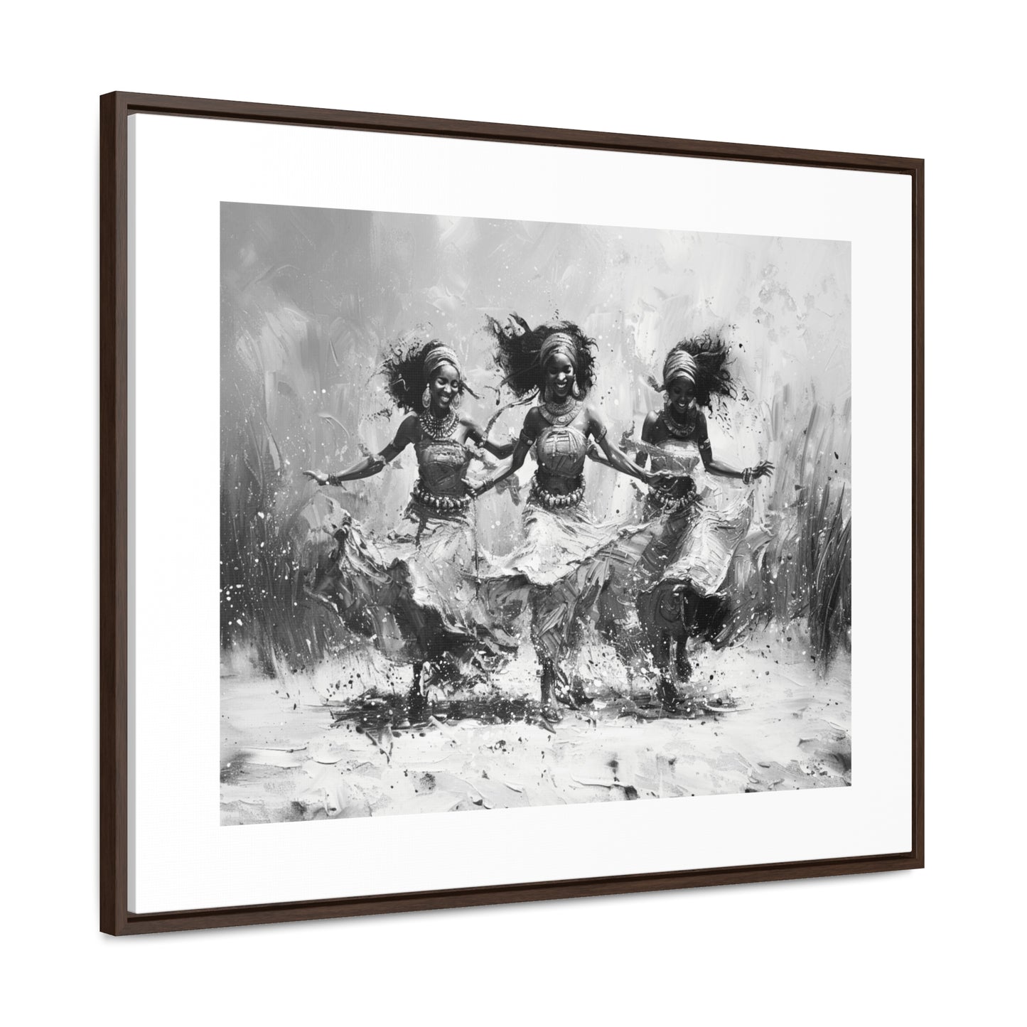 Windswept Rhythm - Framed Canvas b&w Wall Art