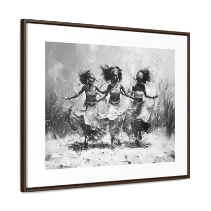 Windswept Rhythm - Framed Canvas b&w Wall Art