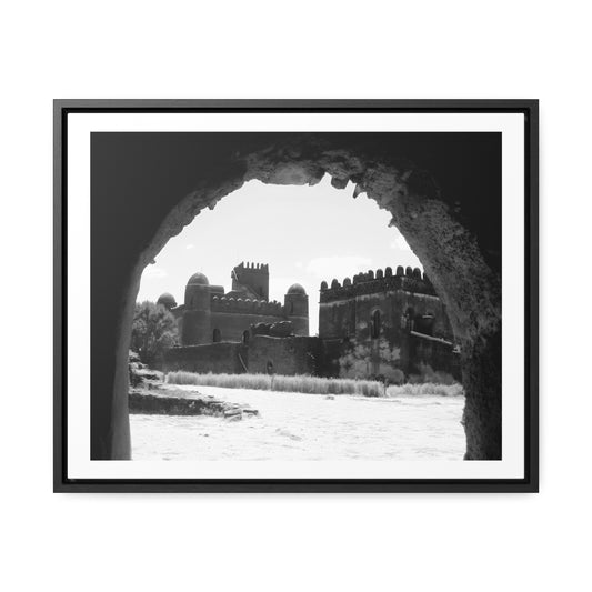 Through the Lion's Jaws - Framed Canvas Photography b&w