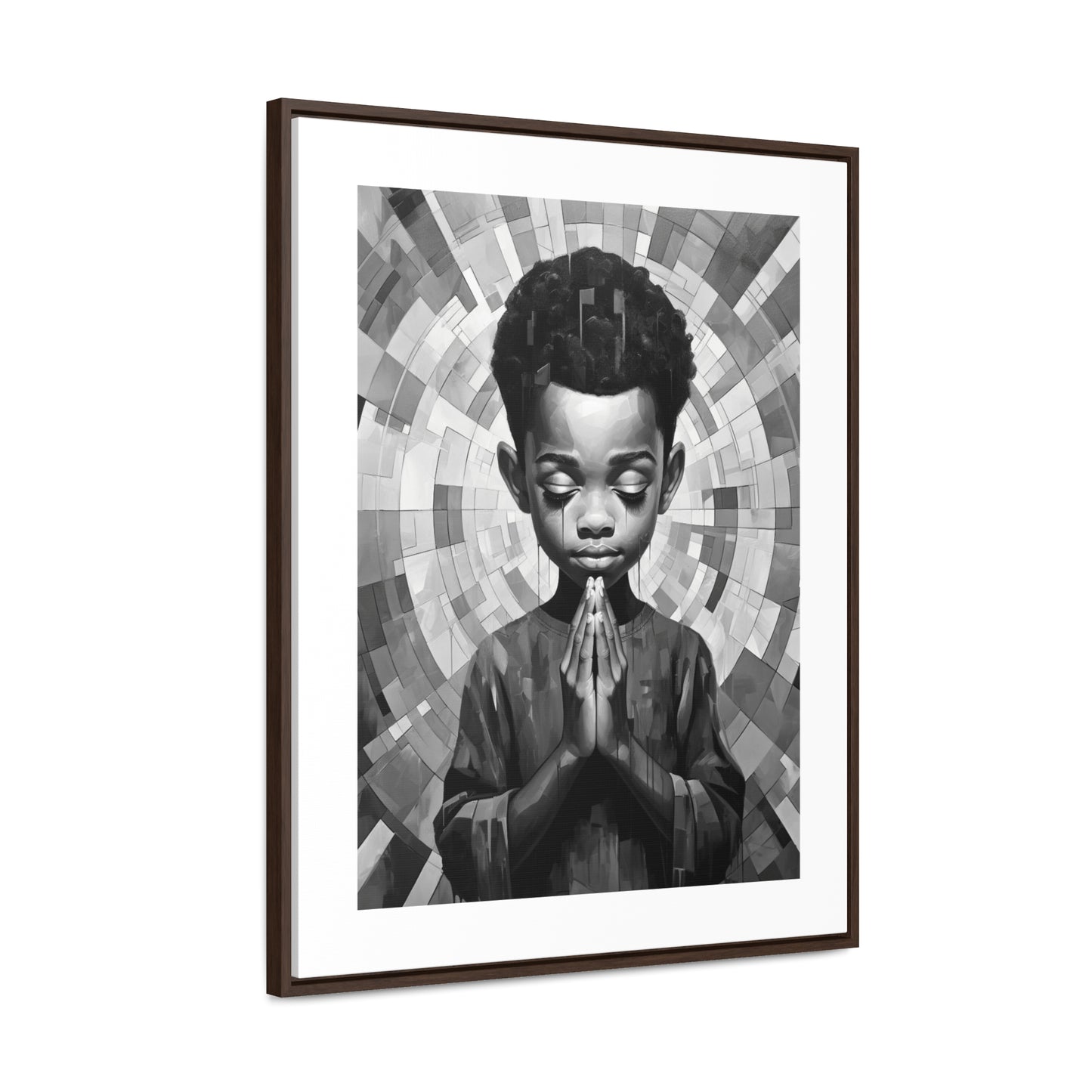 Radiance of Grace - Framed Canvas b&w Wall Art