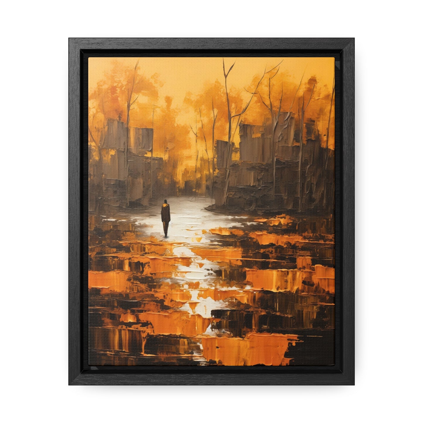 Solitude's Wisdom - Framed Canvas Wall Art