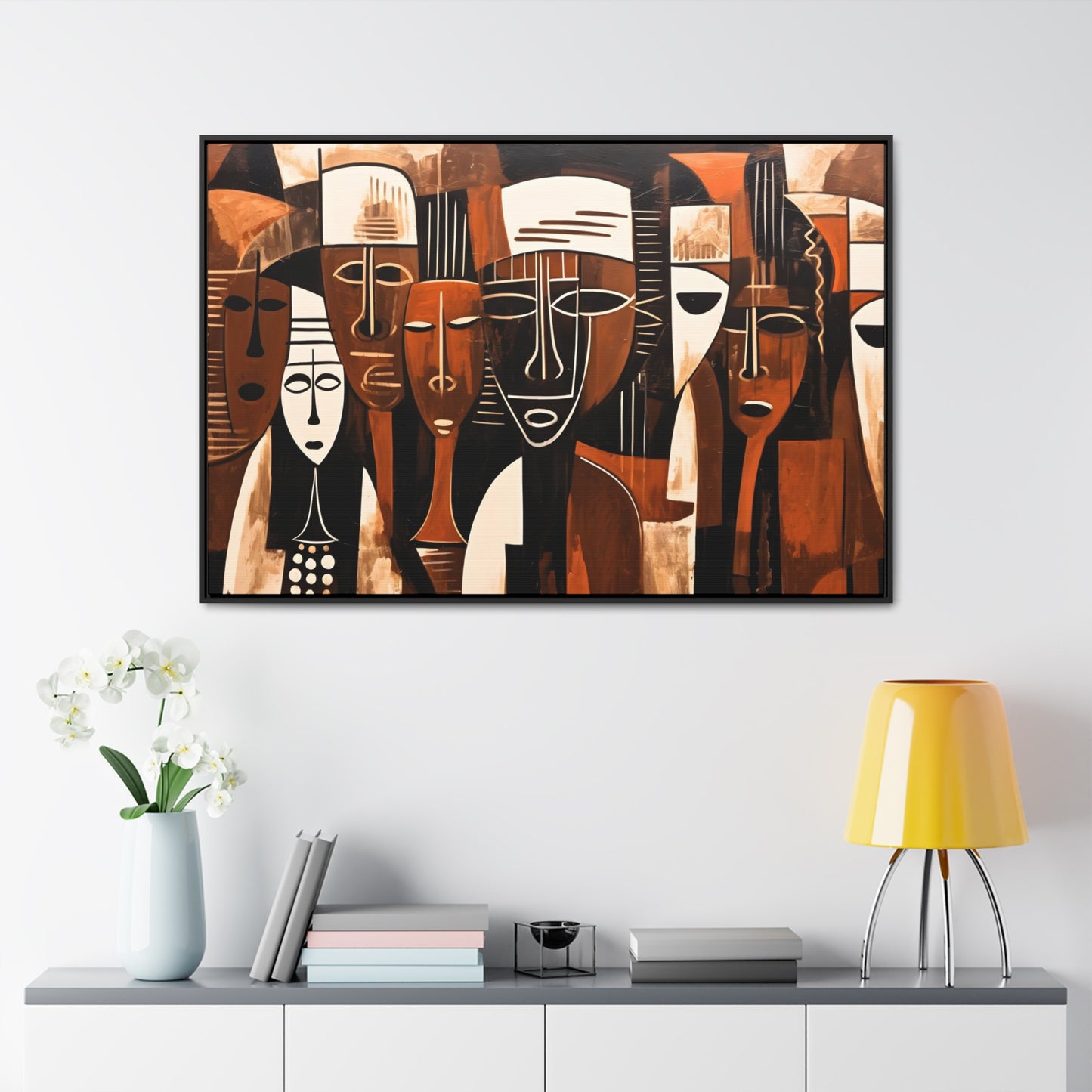 Ancestral Legacy on Ethnic Guise - Framed Canvas Wall Art