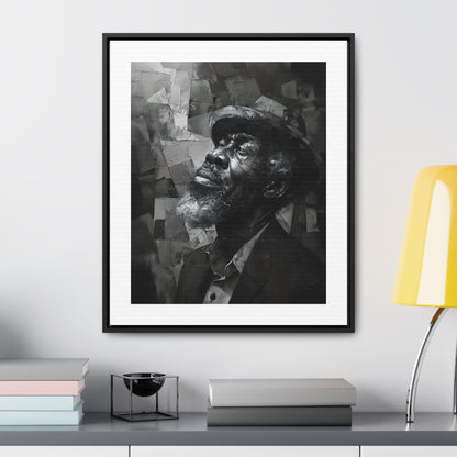 Gratitude's Whisper ተመስገን አምላኬ - Framed Canvas b&w Wall Art