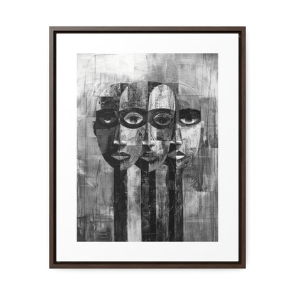 Beneath the Veil - Framed Canvas b&w Wall Art