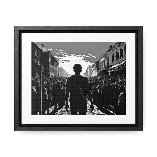 ሳይደፈርስ አይጠራም - Framed Canvas b&w Wall Art