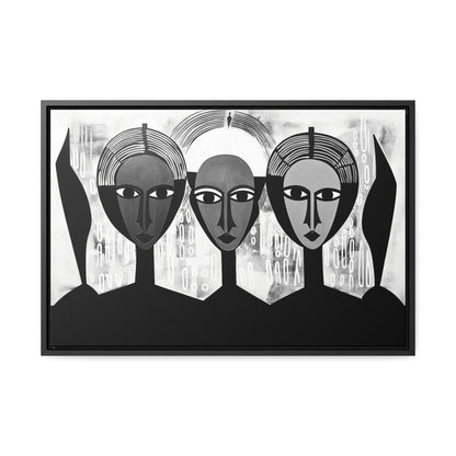 Guardian Angels - Framed Canvas b&w Wall Art