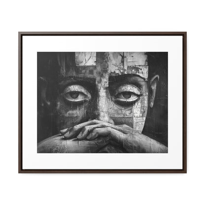 Silent Contemplation - Framed Canvas b&w Wall Art
