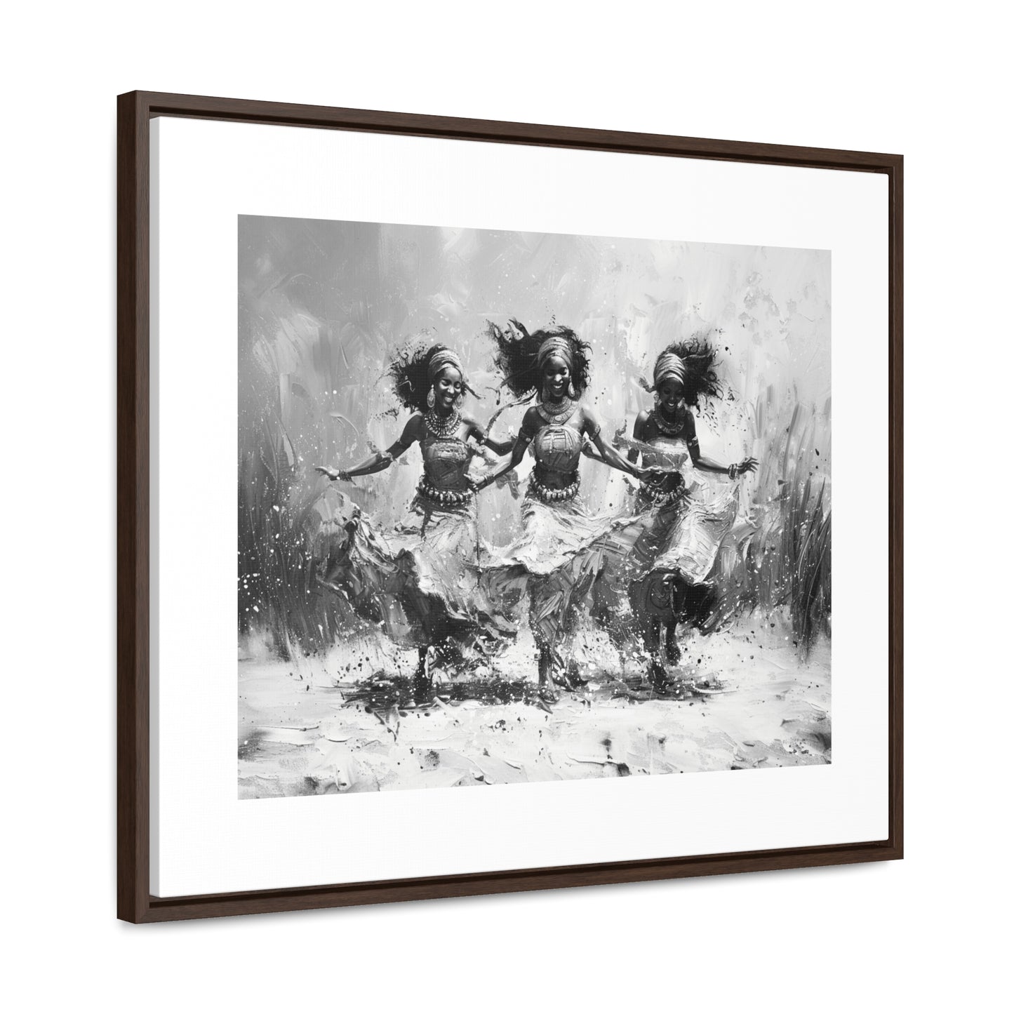 Windswept Rhythm - Framed Canvas b&w Wall Art