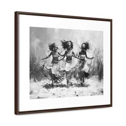 Windswept Rhythm - Framed Canvas b&w Wall Art