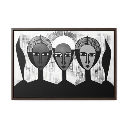 Guardian Angels - Framed Canvas b&w Wall Art