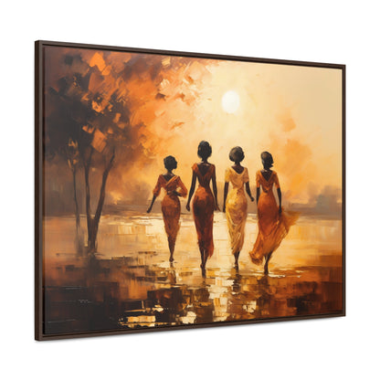 Sunlit Stroll - Framed Canvas Wall Art