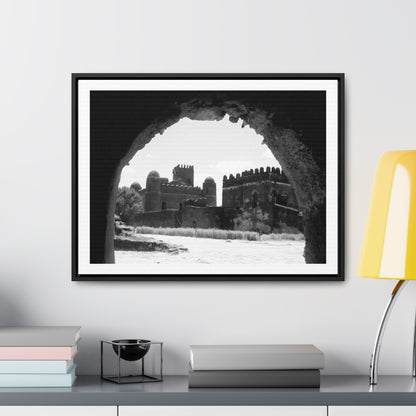 Through the Lion's Jaws - Framed Canvas Photography b&w