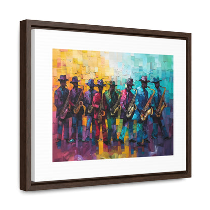 Sax Clan Harmony - Framed Canvas Wall Art